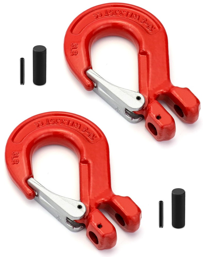 QWORK Clevis Slip Hook with Latch, 2 Pack, 1/2", 6940 lbs Load Limit, 2 Pack