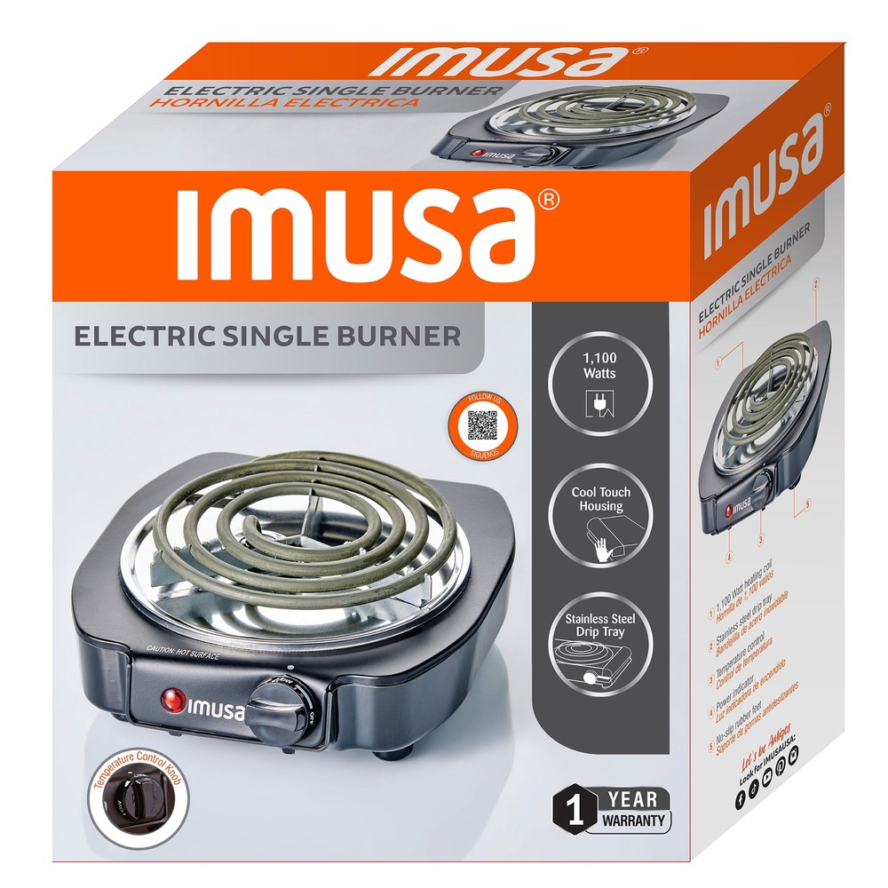 IMUSA Single Electric Burner, Black