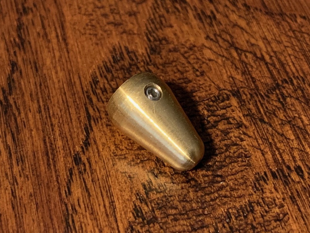 1 x Solid Raw Brass / Stratocaster Switch Tip with Set Screw / New