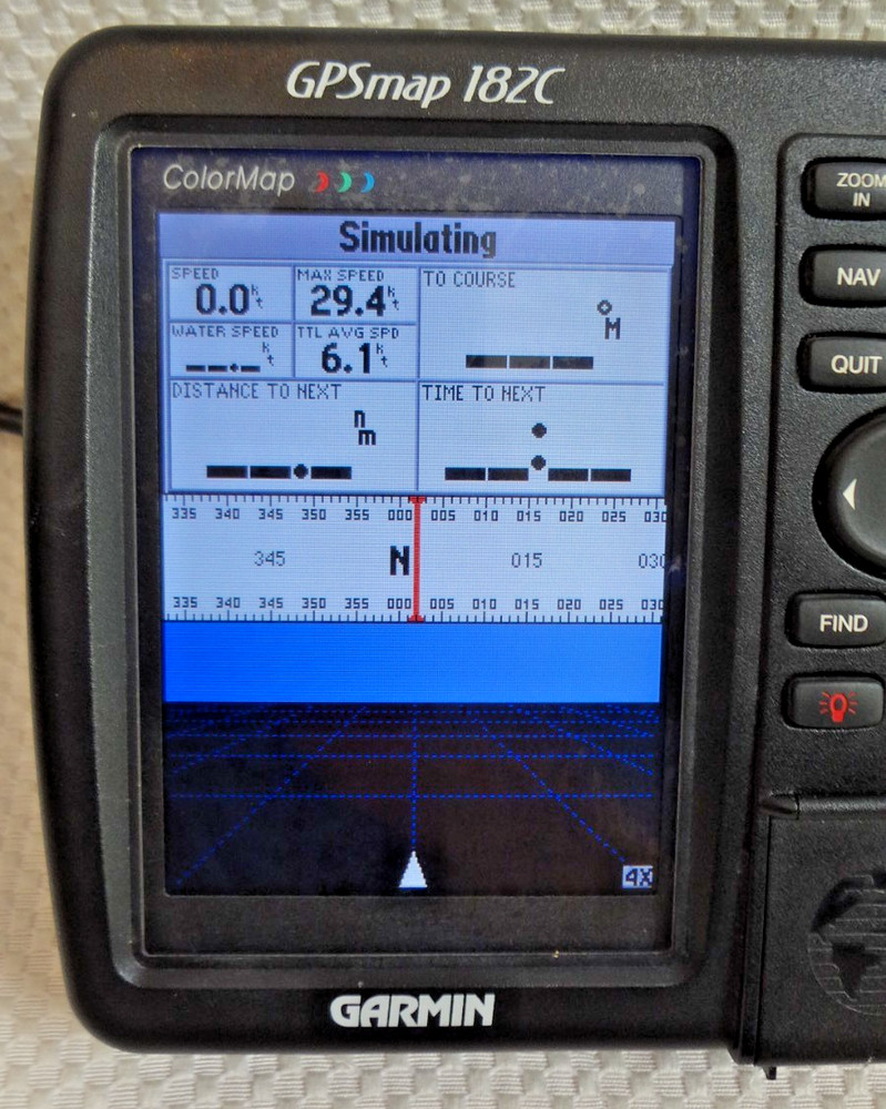 GARMIN GPSMAP 182C MARINE CHART PLOTTER FISHFINDER GPS UNIT w/ KNOBS & COVER