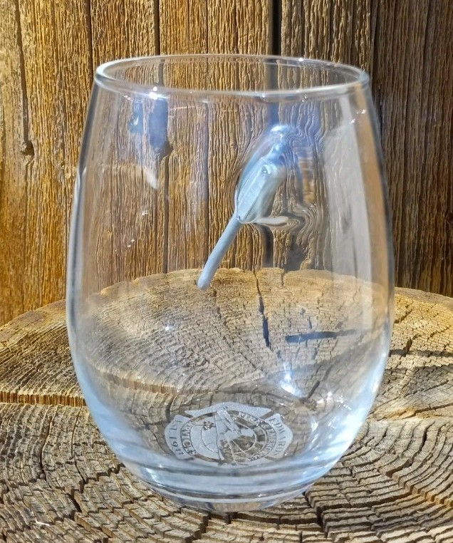 Edwards AFB Fire & Emergency Services glass w/axe embedded