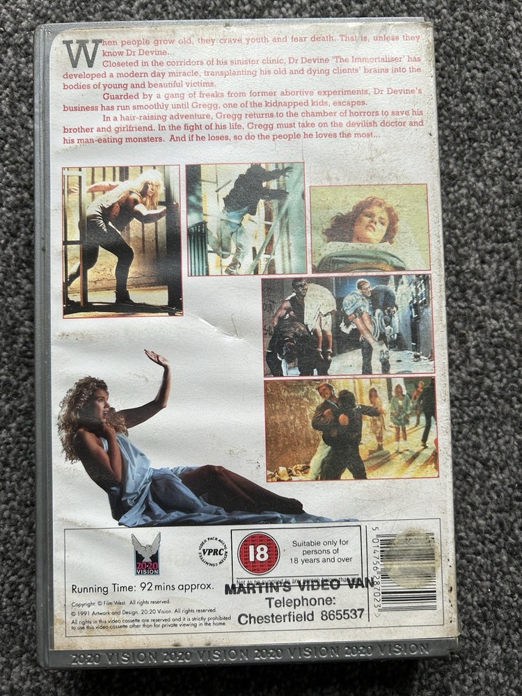 The Immortalizer Vhs Ex Rental Big Box Horror