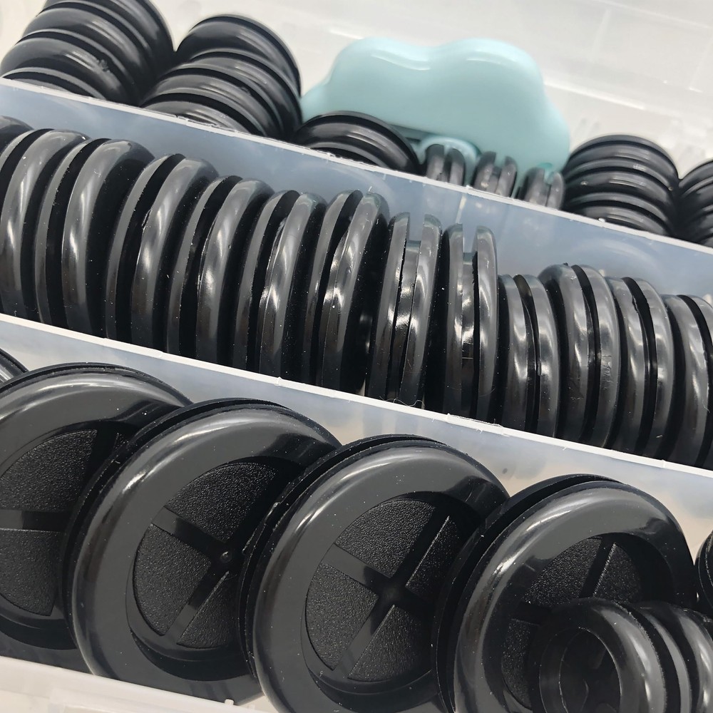 65Pcs Round Rubber Grommets kit 6 Sizes Double Sided for...