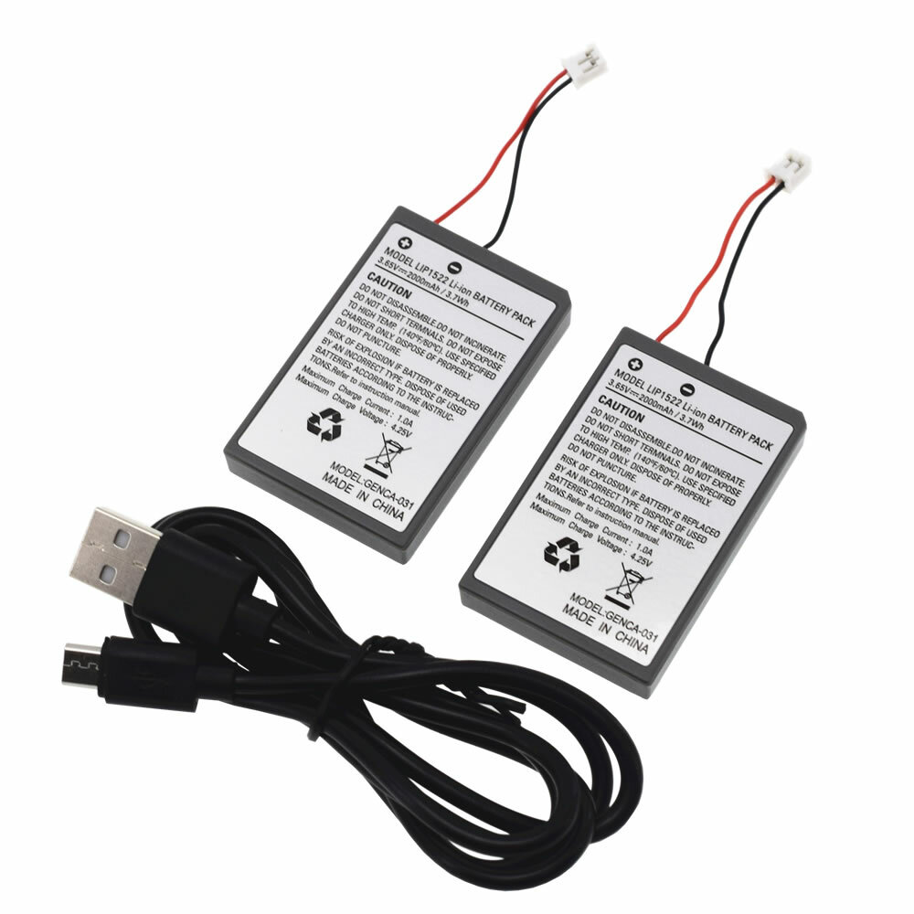 Rechargeable Battery For PS4 Controller 2000mAh Replacement & Charging Cable