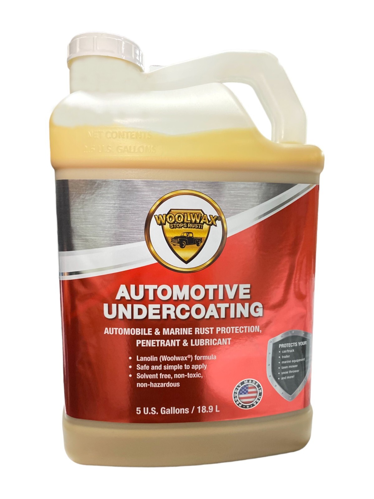 Woolwax™ Lanolin Undercoat 2 1/2 Gallon value jug. Thicker than any Film Fluid