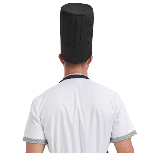 Chef Tall Hat Adjustable Elastic Kitchen Grill BBQ Cooking Chef Cap for Black