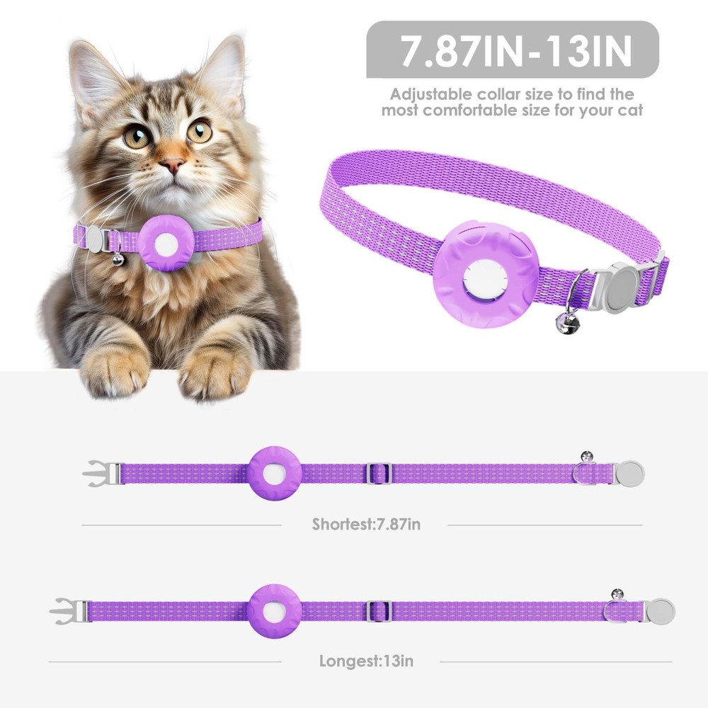 Smart Cat GPS Tracker, Cat Tracker Collar with Safety Elastic Buckle, Compati...