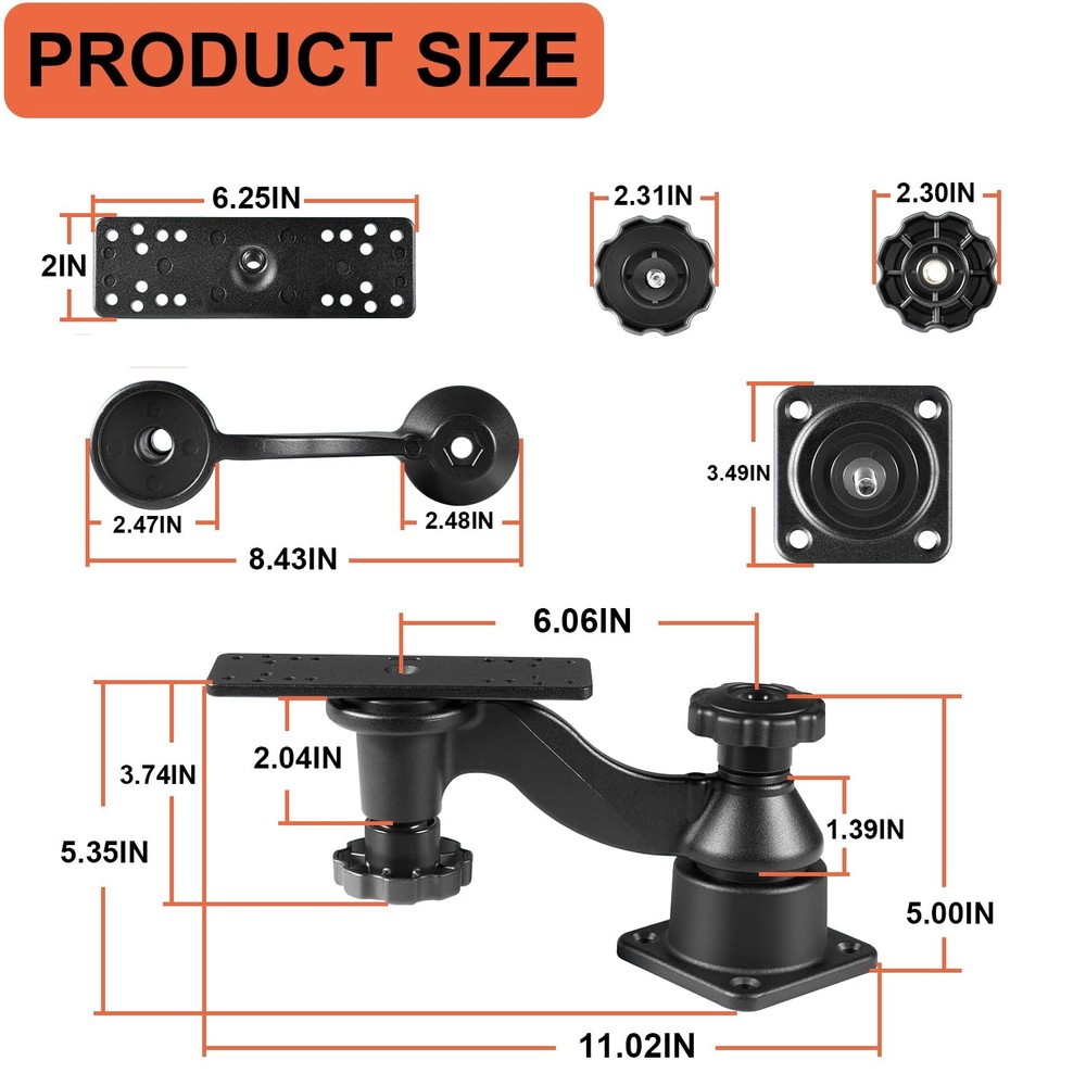 Replace RAM-109HU Horizontal 6" Swing Arm Mount for Fishfinders & Chartplotters