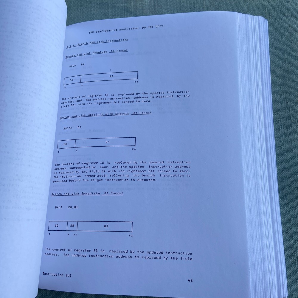 IBM ROMP Processor Copy Functional Specification 1983 Vintage Book Manual 32 Bit