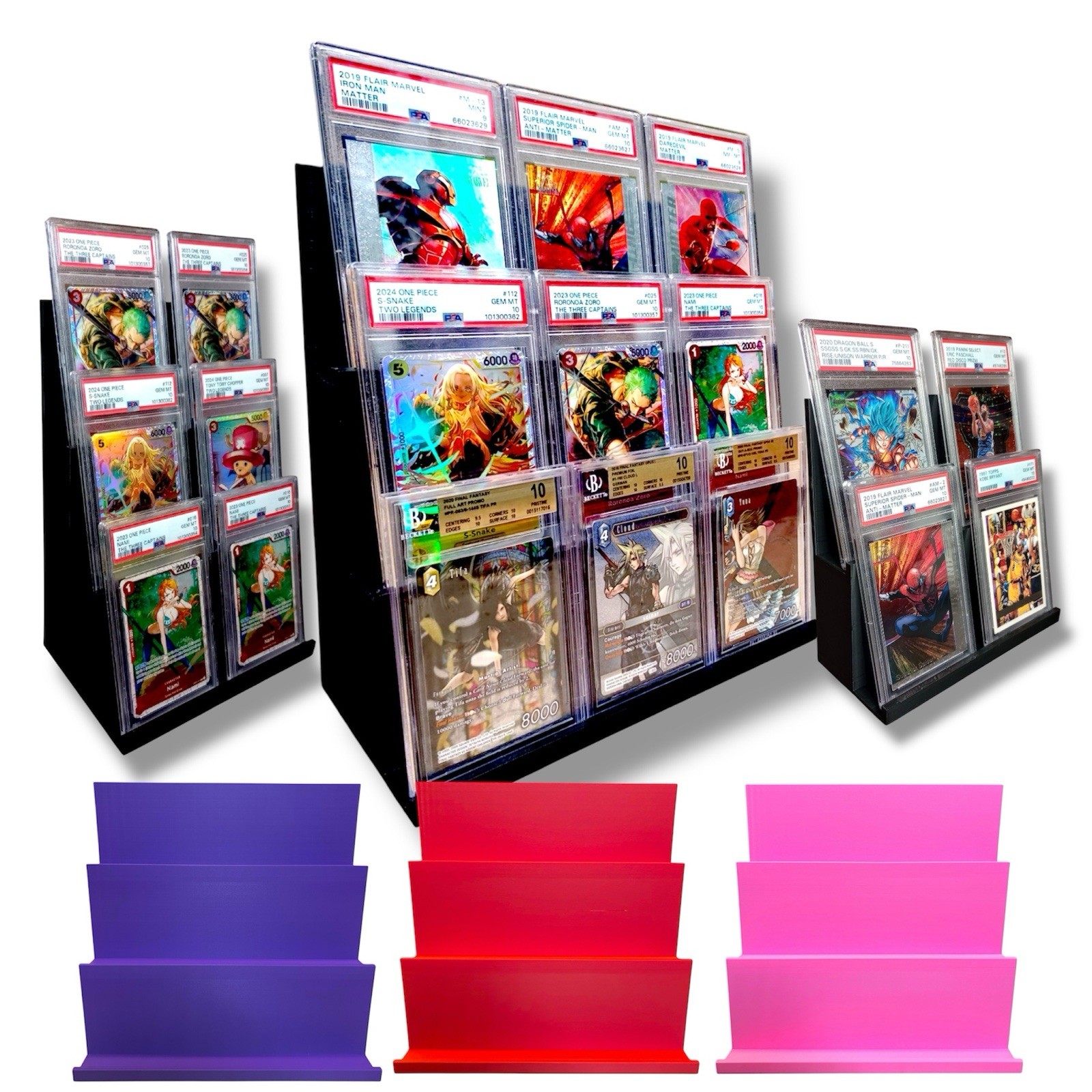 Graded Card Display Tower - Choose Color & Tier - PSA BGS SGC Slab Stand