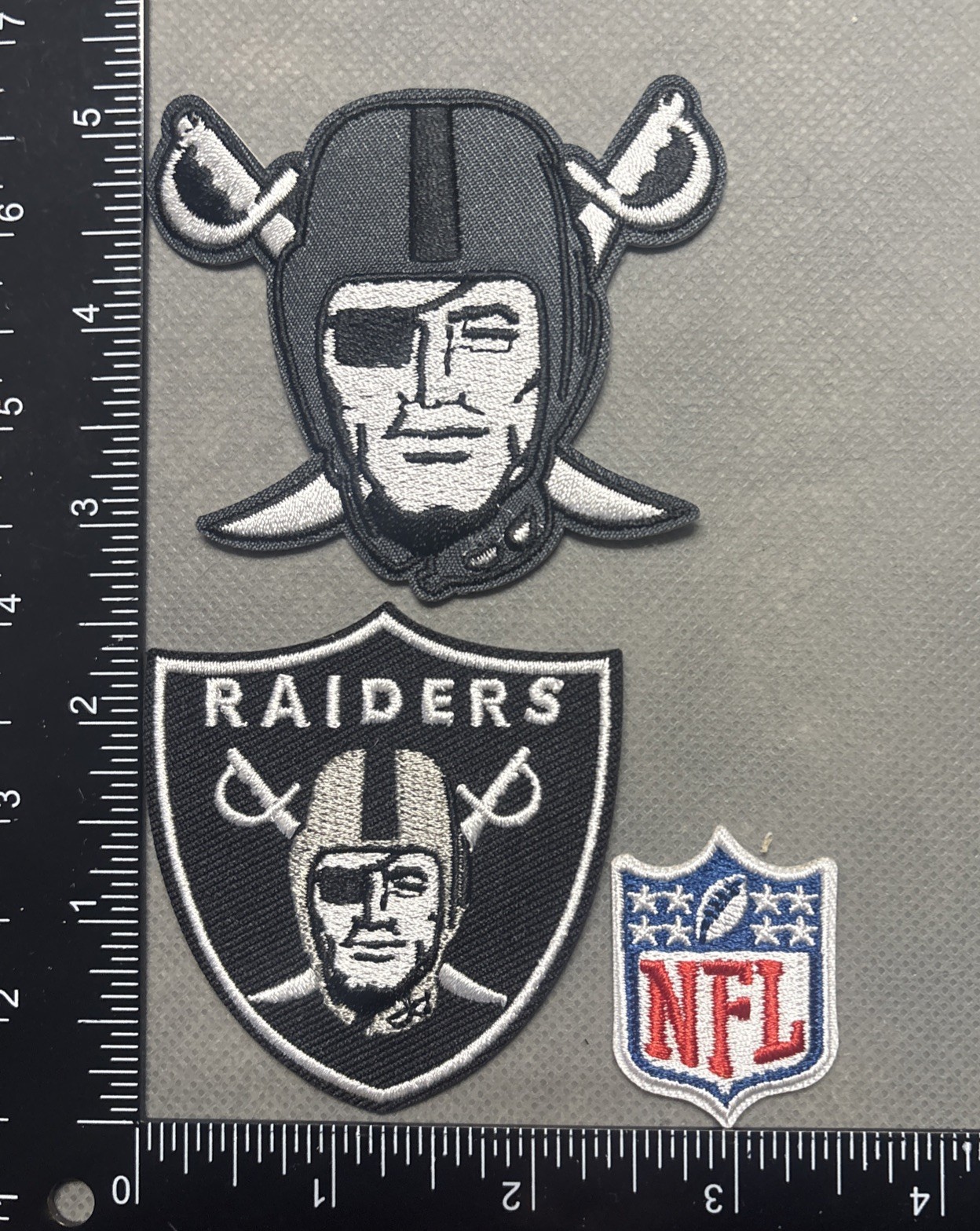 LOT OF 3 LAS VEGAS RAIDERS IRON ON EMBROIDERED PATCH