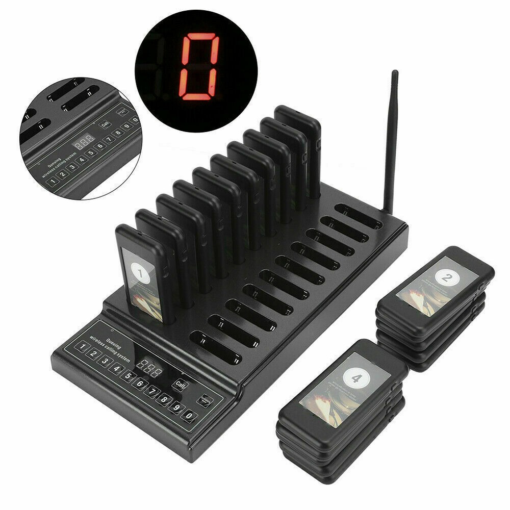 Wireless Restaurant Coaster Pager Guest Paging Queuing Calling System 20 Pagers