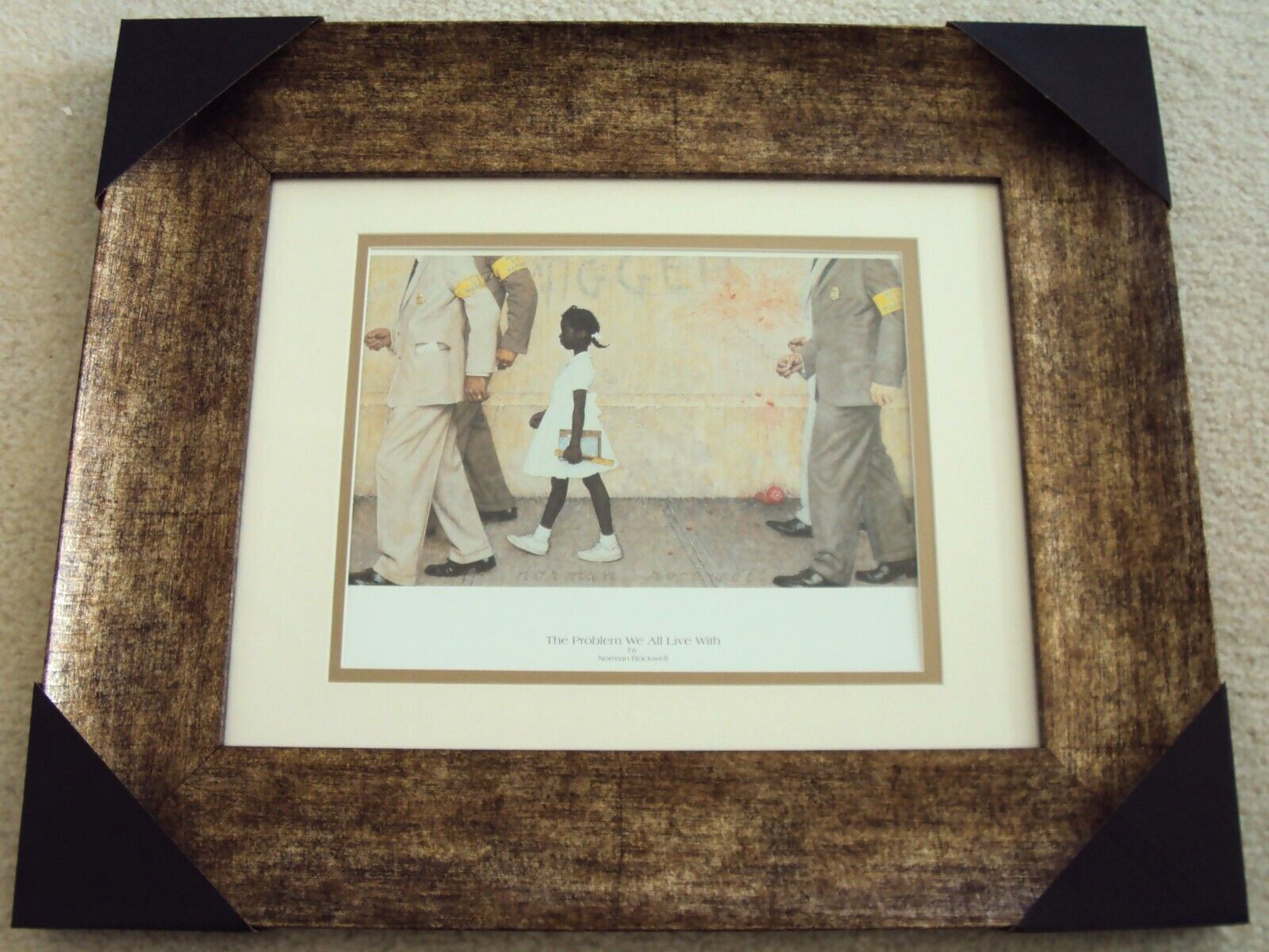 VINTAGE Rockwell PROBLEM WE LIVE WITH 2 Black African 1960s Civil Rights Bridges