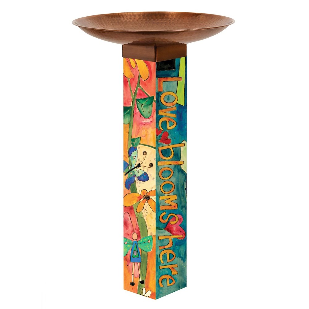 Love Garden Bird Bath with Copper Topper