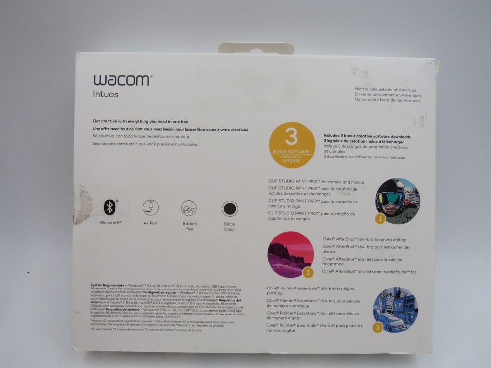 Wacom Intuos Bluetooth Graphics Drawing Tablet Black