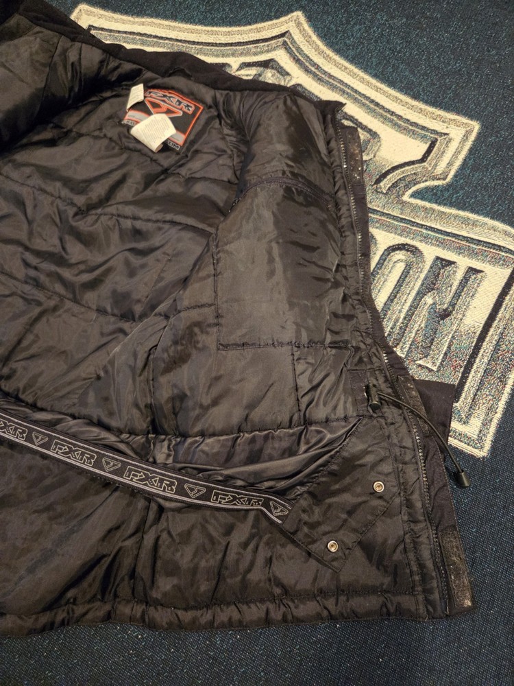 Y2K FXR Snowmobile Racing Jacket Medium Black white sample model rare.