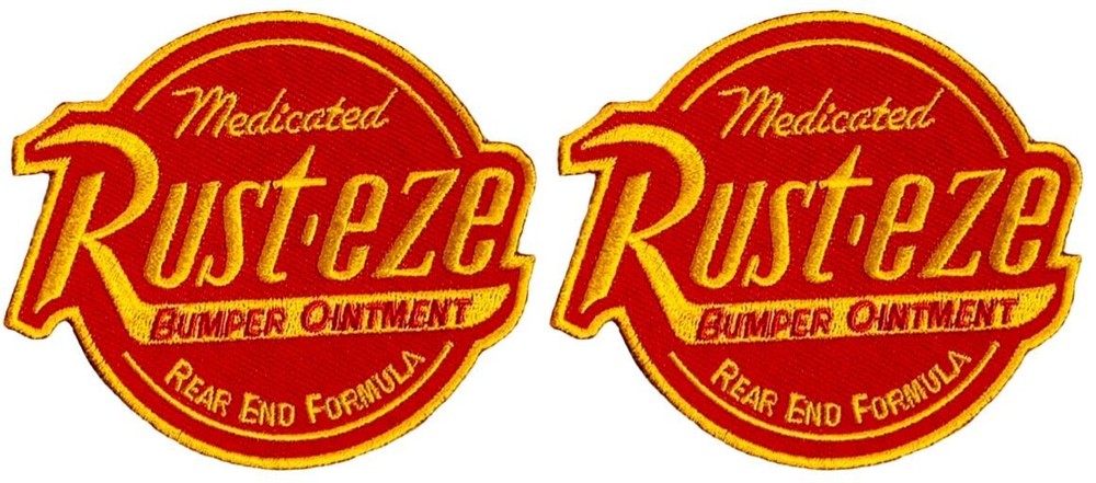 Medicated Rust-eze Bumber ointment Patch-2PC  iron on or sew on  3.5"x3"