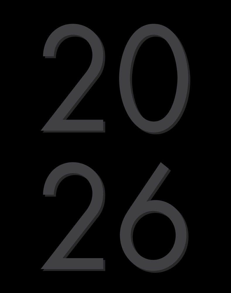 Basic Black 2026 7.5" x 9.5" Booklet Monthly Planner