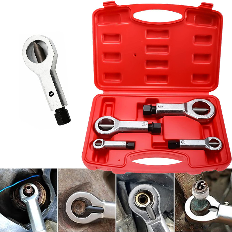 4PCS Nut Splitter Breaker 9-27mm Nut Remover Extractor Adjustable Cracker Tools
