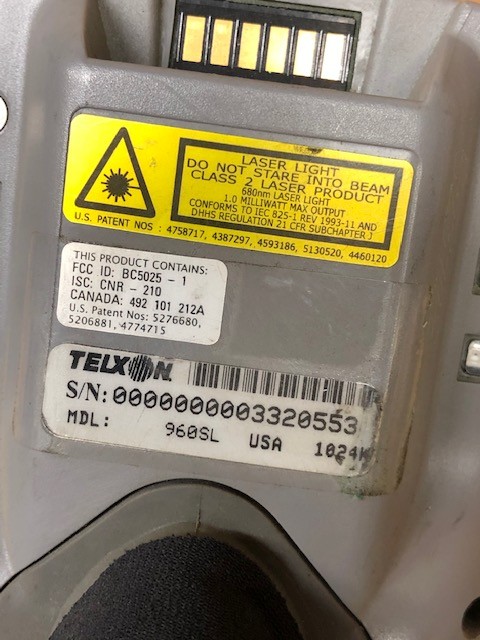 Telxon 960Sl Handheld Barcode Scanner Great Working