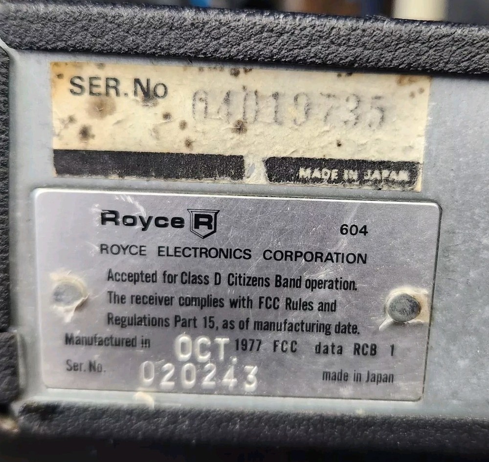 Royce 604 40 Channel CB Radio (Working)