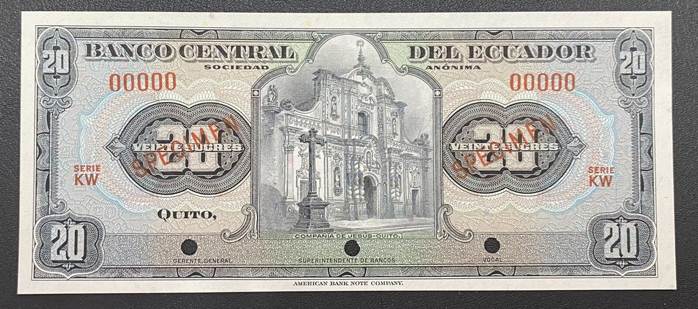 Ecuador Specimen Banknote P S103s