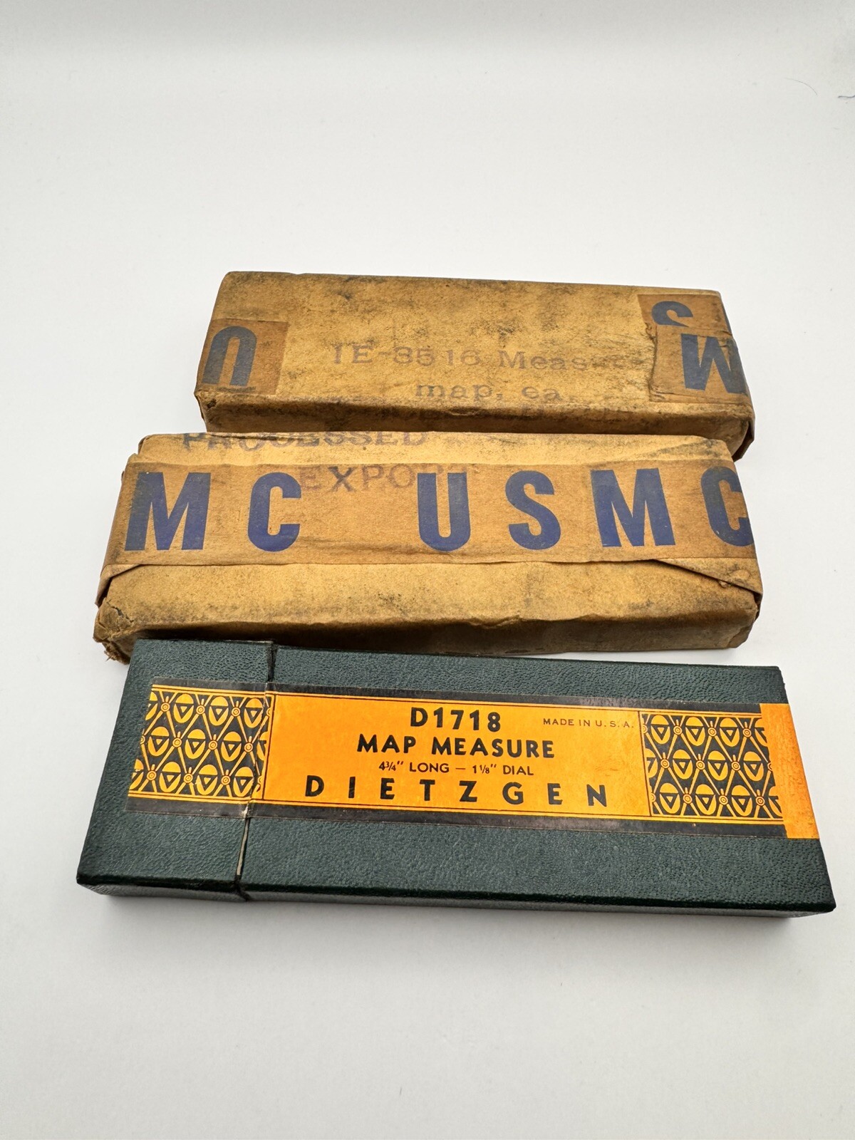 Lot Dietzgen D1718 Map Measure Hamilton Watch Co USMC Issue Model 33 Military