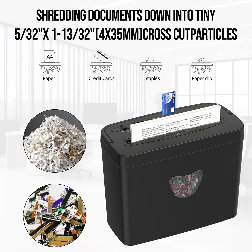 Home Use 5-Sheet Crosscut Shredder, P-4 Security, Small Office
