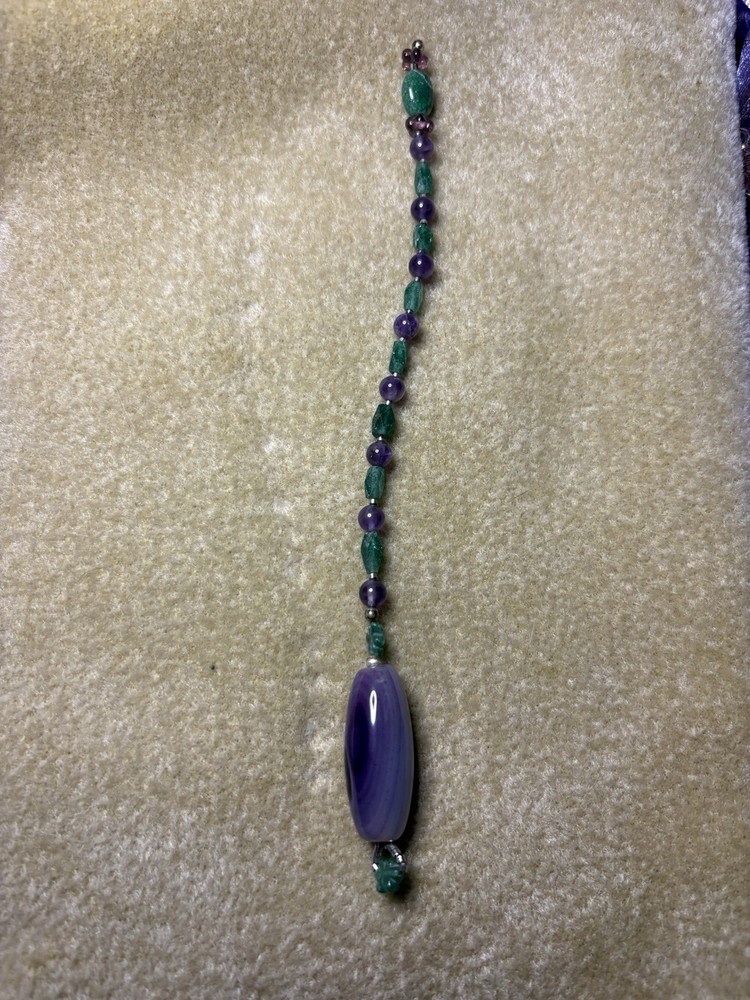 Botswana Agate Pendulum Amethyst Jade Sterling Silver Dowsing
