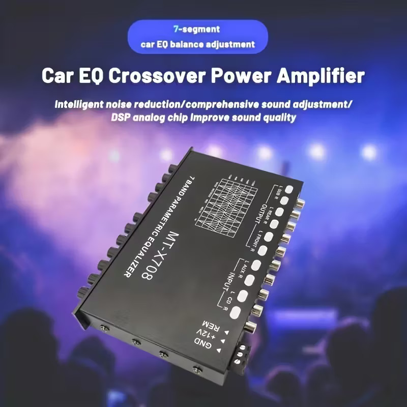 7-Band Car Audio Equalizer Adjustable 7 Band EQ Amplifier Graphic Equalizer New