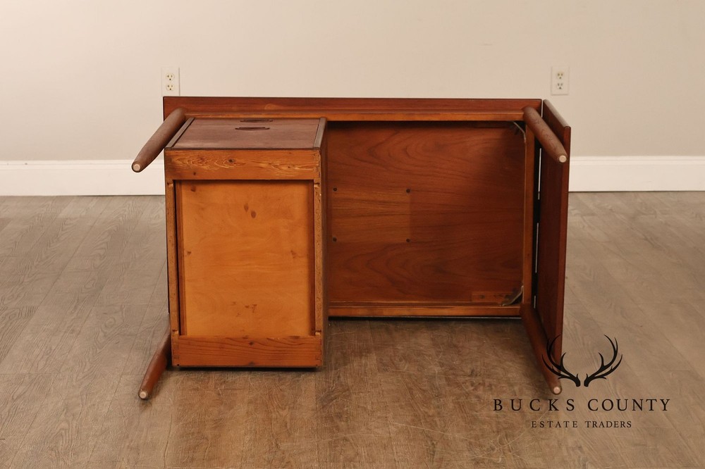 Arne Vodder Attributed Danish Modern Teak Drop Leaf Desk