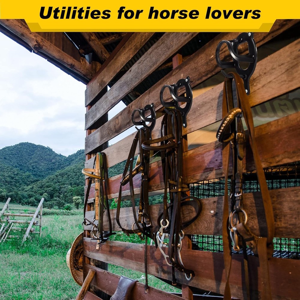 Dunzy 6 Counts Horse Bridle Rack Bracket Hooks Tack...