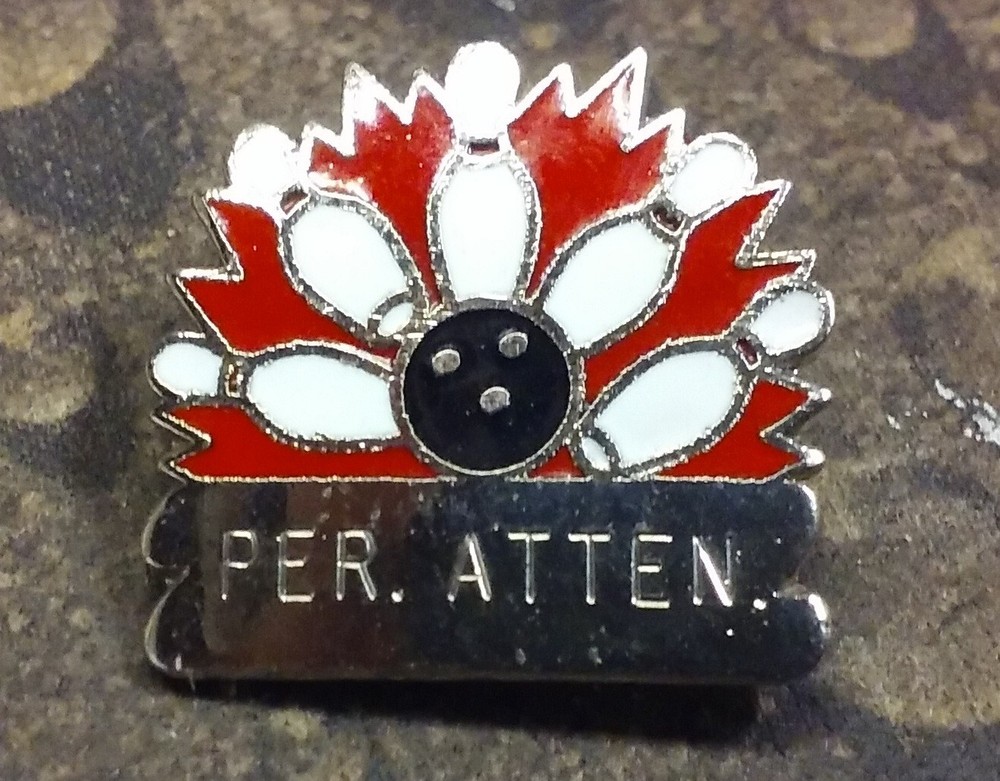 Perfect Attendance Bowling pin badge