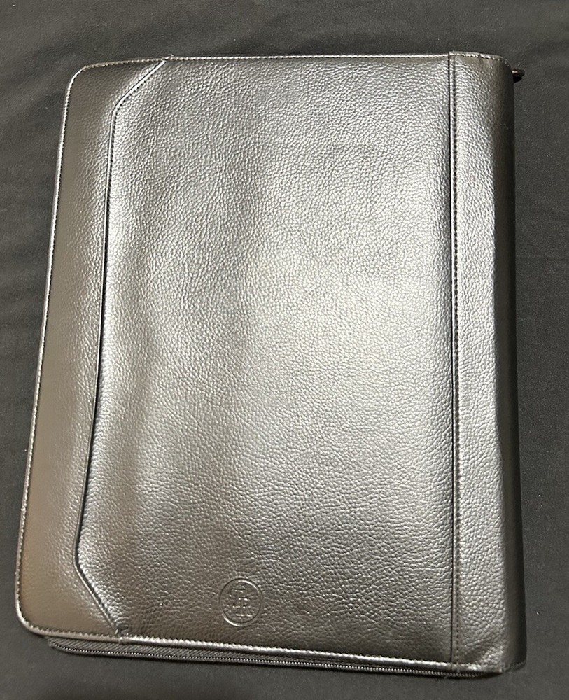 Faux Leather Note Pad Padfolio 13” Black Multiple Compartments High Quality TR