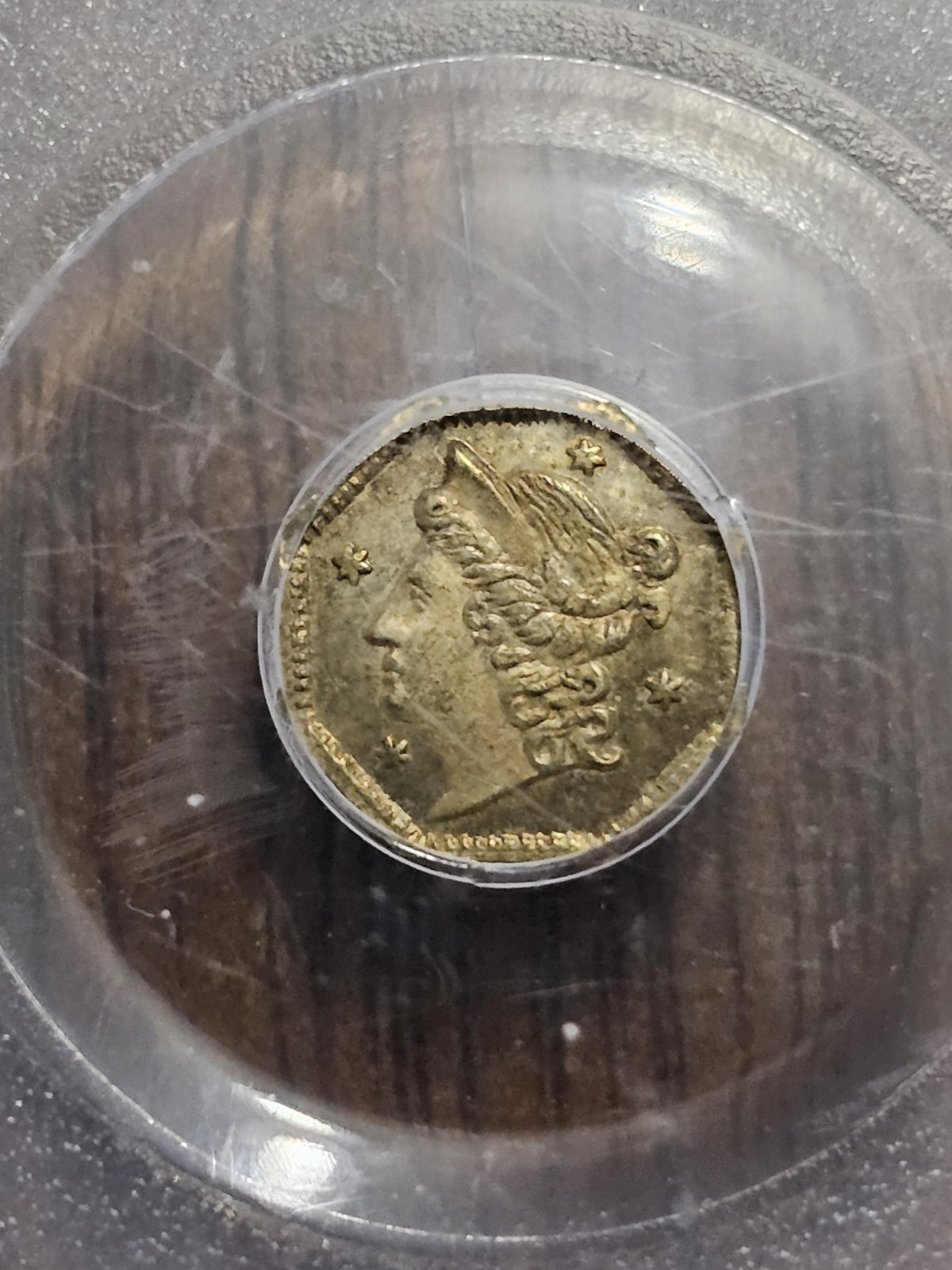 PCGS 1853 25C BG-102 / CALIFORNIA GOLD / CHOICE UNC MS63 OGH OLD GREEN HOLDER