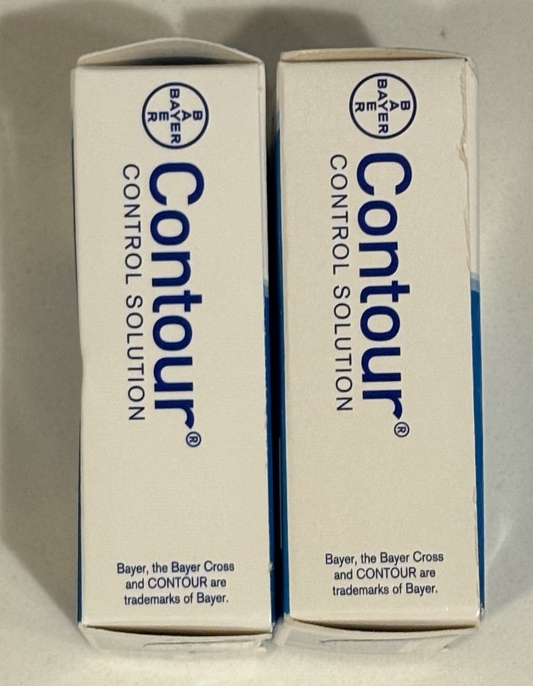 2 Bayer Contour Control Solution Normal 2.5ml use w/Contour Meter & Test Strips