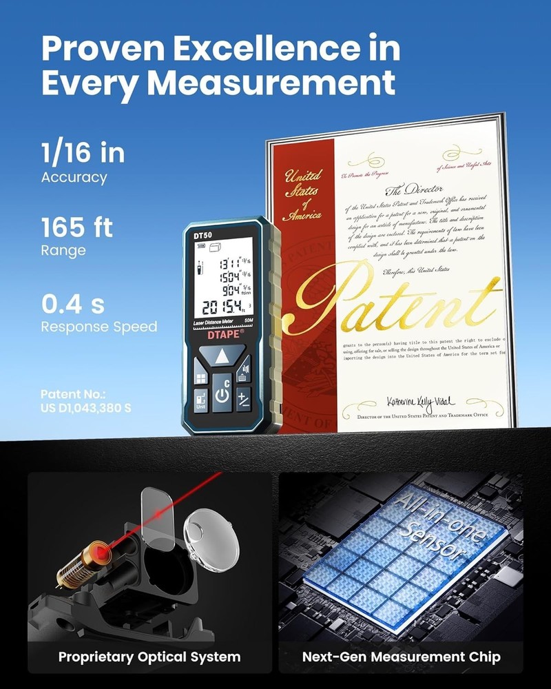 High-Accuracy Laser Measure 330ft Range