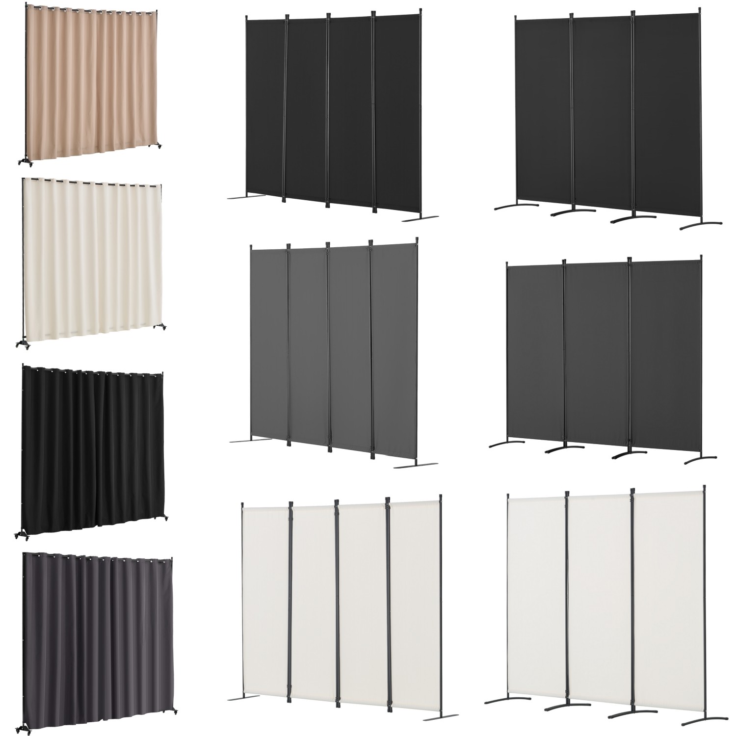 Uimoso Room Divider Portable Panel Room Divider with Wheels Privacy Screen