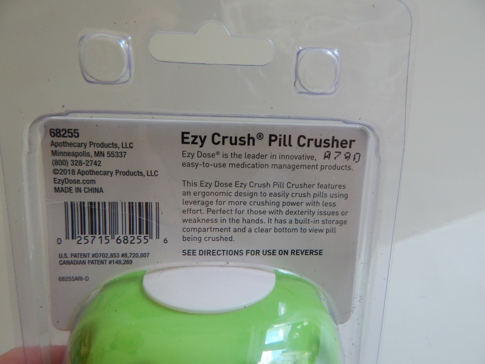 New Easy Dose Ezy Crush Pill Crusher Storage w/ Easy Grip & Handle