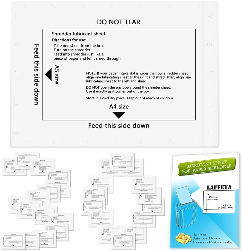 30-Pack Shredder Lubricant & Sharpening Sheets for Optimal Shredding Performance