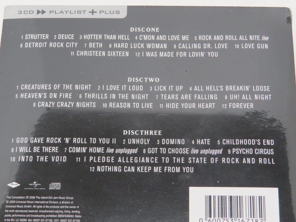 KISS GERMAN PLAYLIST PLUS 3CD OFFICIAL MERCURY 2009 SEALED