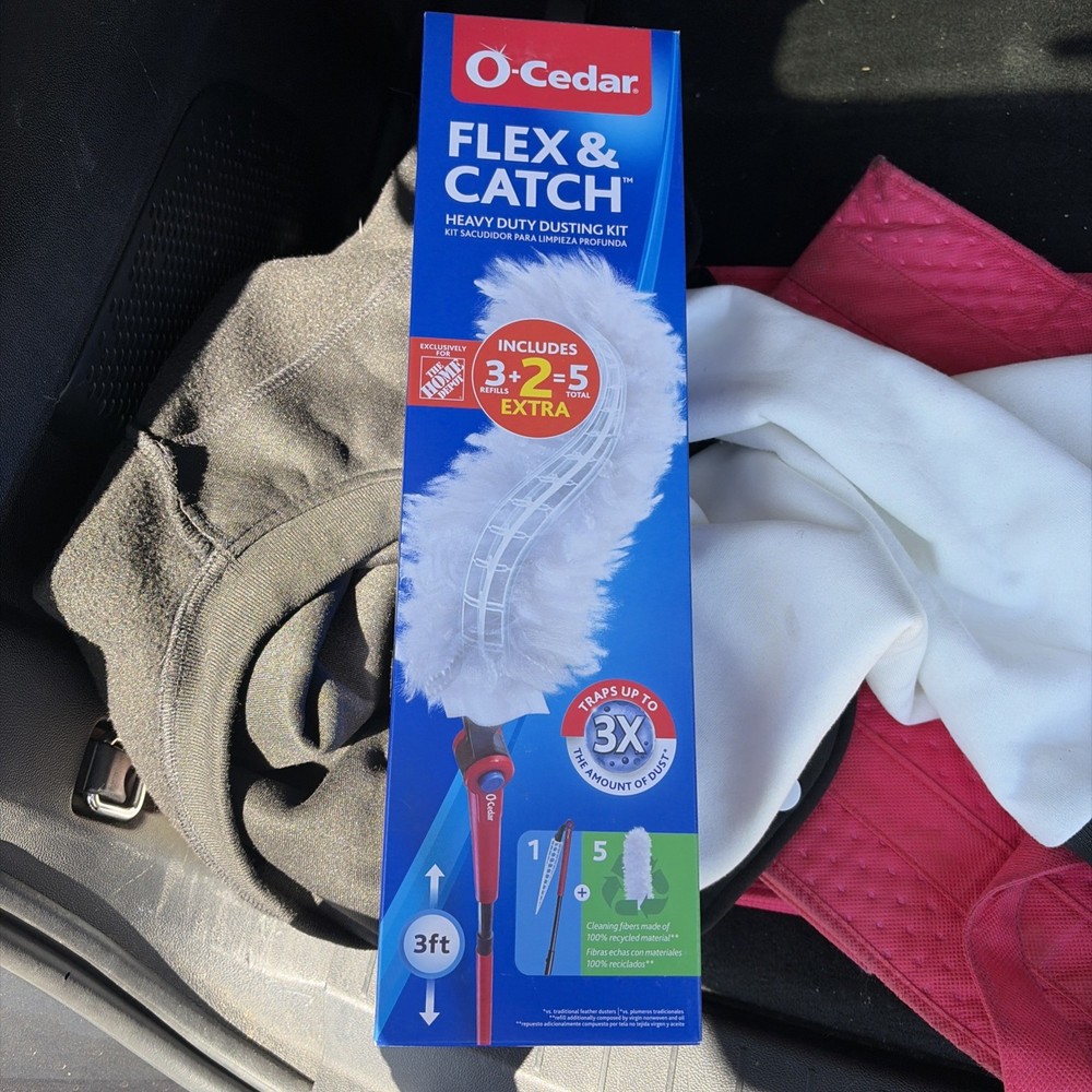 O-Cedar Flex & Catch Heavy Duty Dusting Kit 3ft Extendable 5 Refills