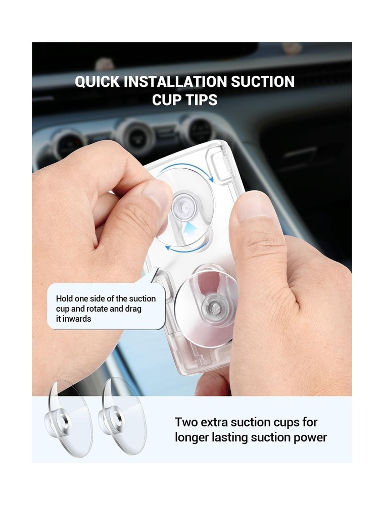 EZ Pass Holder For Windshield - w/ 2 Suction Cups, Clear - 1 Pack