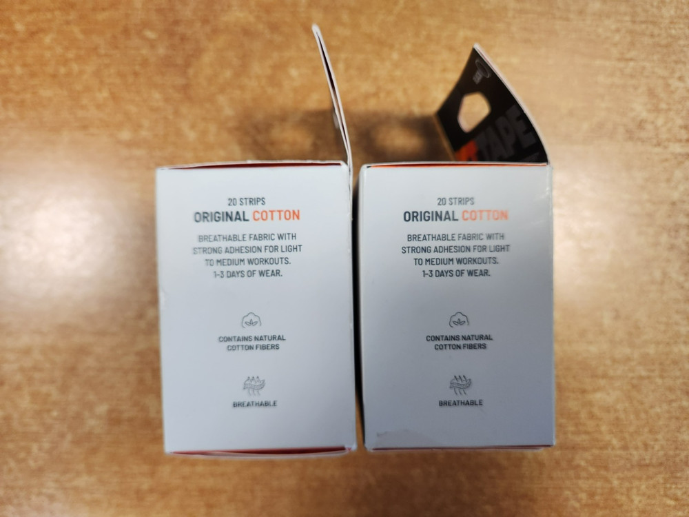 2 Pack: KT Tape - Black, 20 Cotton Strips Each E2B