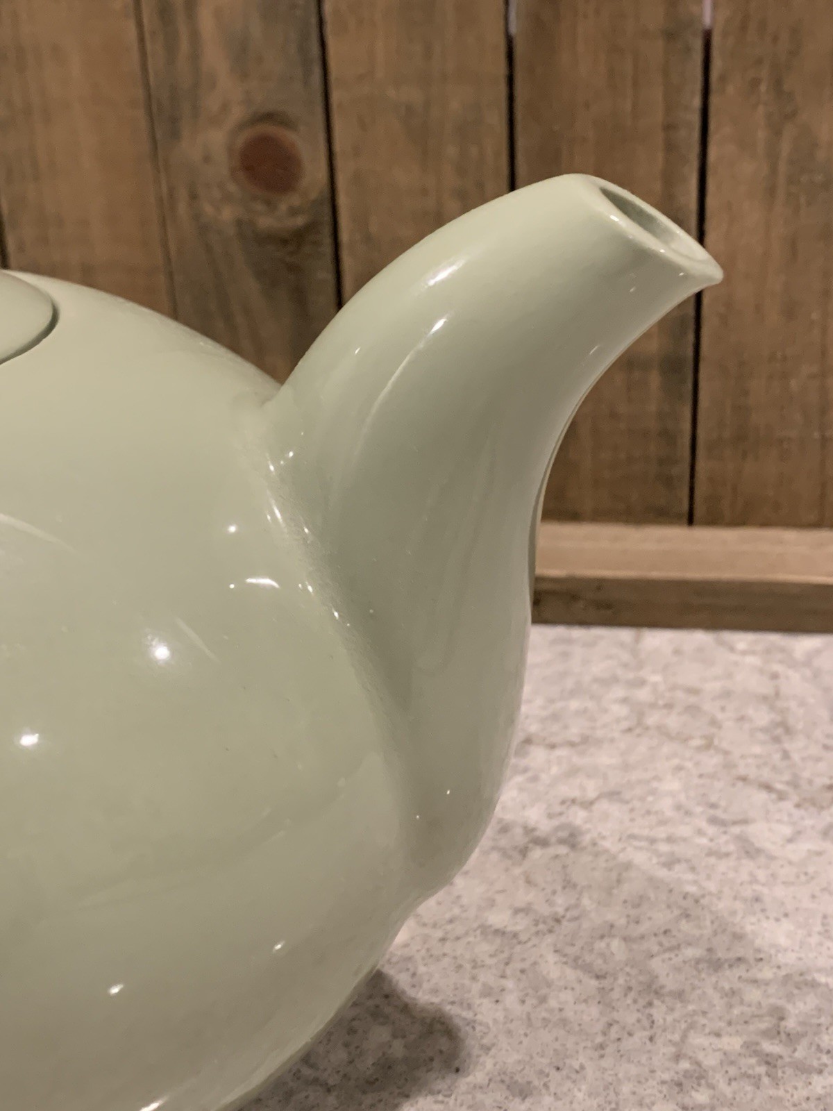 Beautiful Sage Green Ceramic Tea Pot Pitcher Marked #2 On Bottom