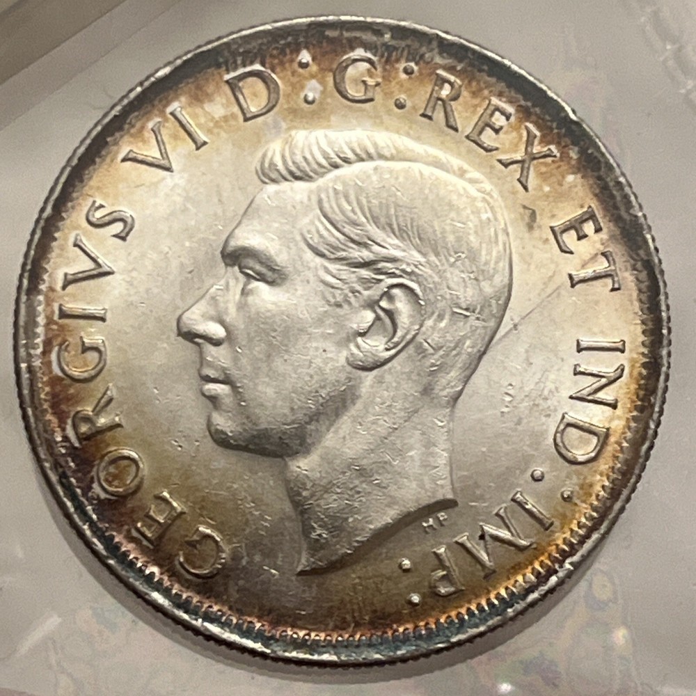 1939 Canada One Silver Dollar - UNC GEM Toned B15