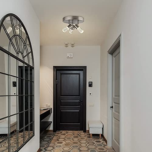 3-Light Semi Flush Mount Ceiling Light, 3 Head Directional LED Lighting