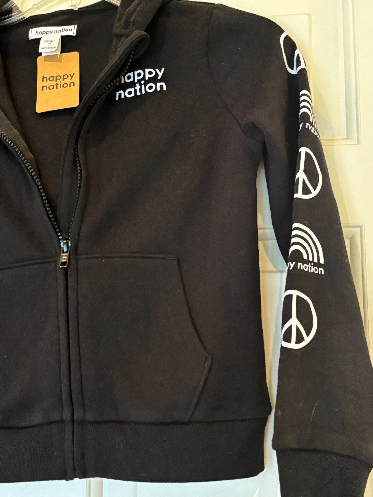 Happy Nation Victorias Secret Sweatshirt Jacket Hoodie Girls Boys M 10