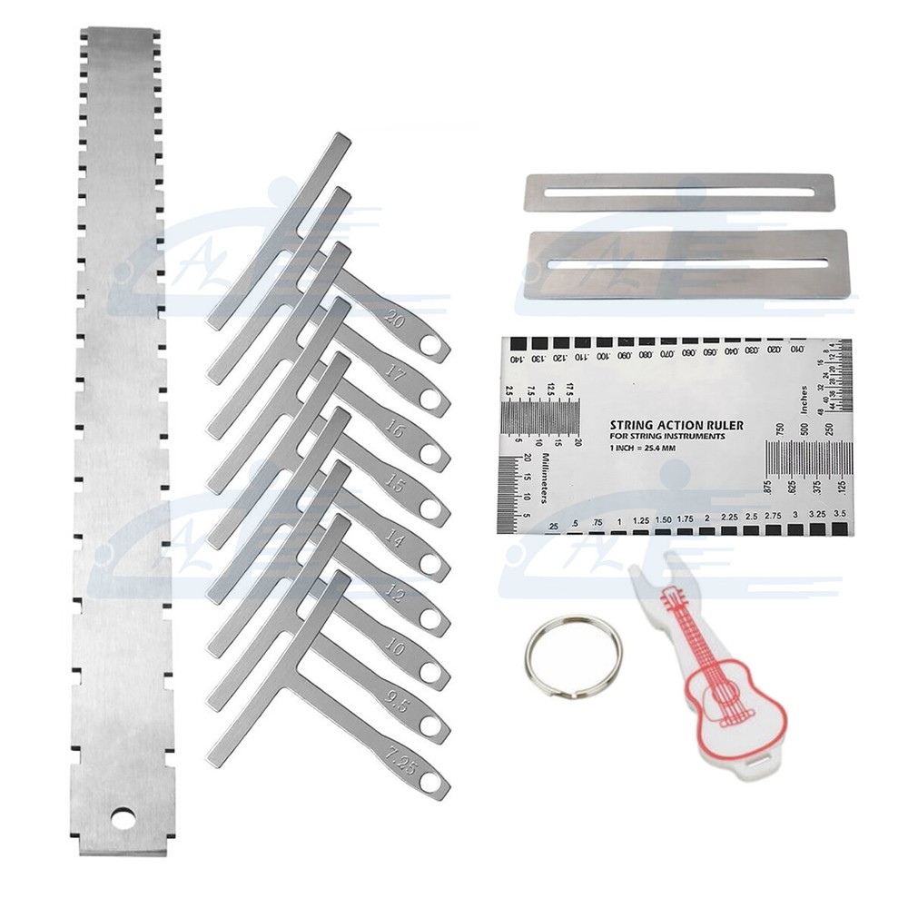 Guitar Neck Notched Straight Edge Understring Radius Gauge String Action Ruler