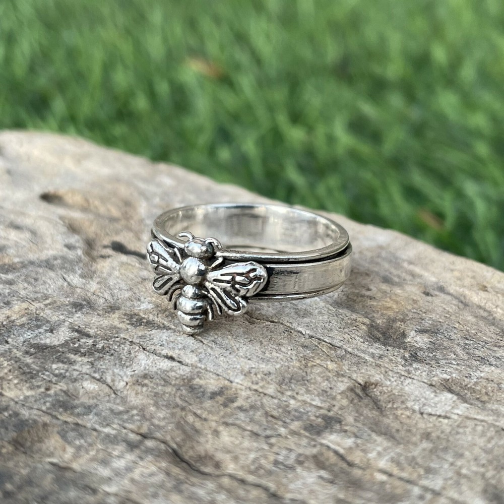 Bee Spinner Ring 925 Sterling Silver Ring Handmade Ring Handmade Ring Size All